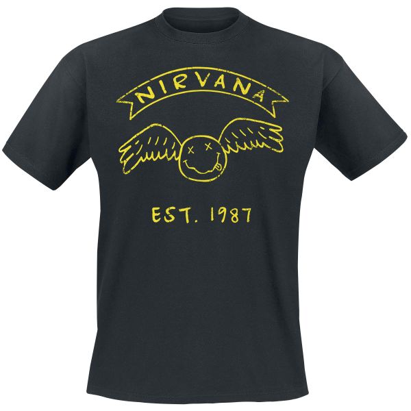 Rock Ts Nirvana Smiley Wings Est. '87