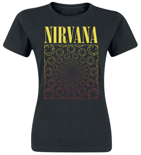 Rock Ts Nirvana Spiral Smiley Ladies
