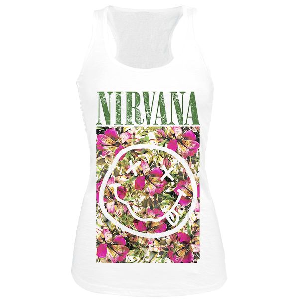 Rock Ts Nirvana Dead Flower Smiley ladies