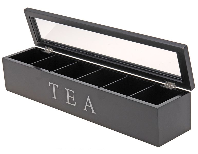 Excellence Homeware Tea Box Mdf With 6 Compartments