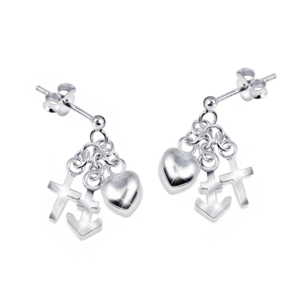 Sempe Heart-Anchor-Cross Earrings