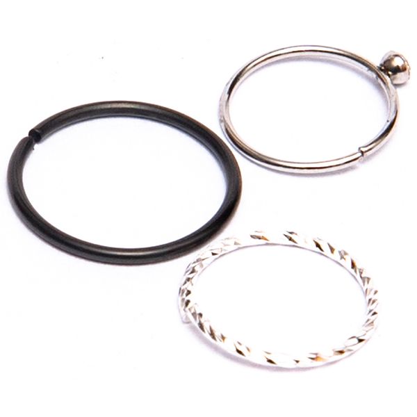 Fabulae Nose Ring Piercing Set of 3, Aura