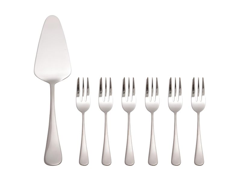 Maxwell and Williams Cosmopolitan Cake Lifter &amp; Fork Set 7pc-Matte Finish