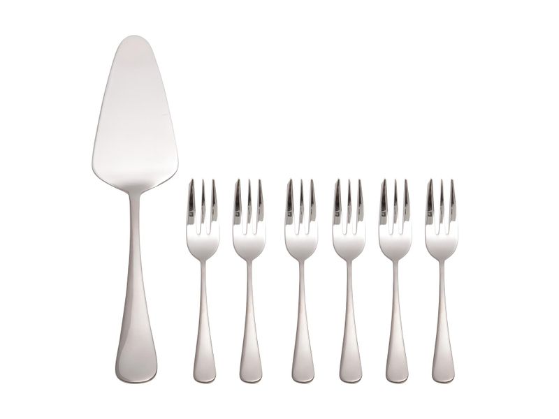 Maxwell and Williams Madison Cake Lifter and Fork Set 7pc - Shiny Finish