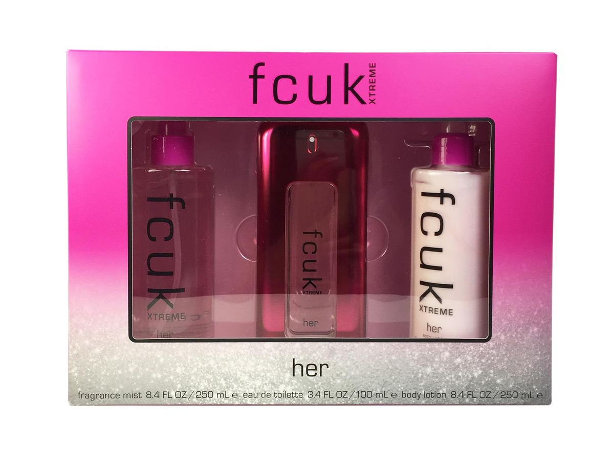 Fcuk Extreme Her Gs Edt 100ml+Mist 250Ml+Bl 250Ml (Parallel Import ...