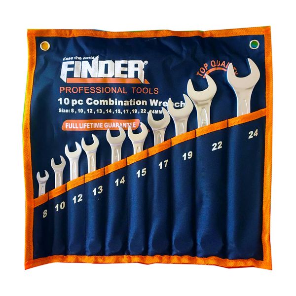 Finder 10 Piece Combination Wrench Set Matt Finish (8-24mm) Tool Set