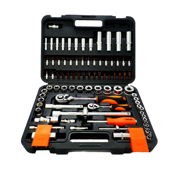 Finder 86 Piece 1/4",1/2"DR Socket Tool Set