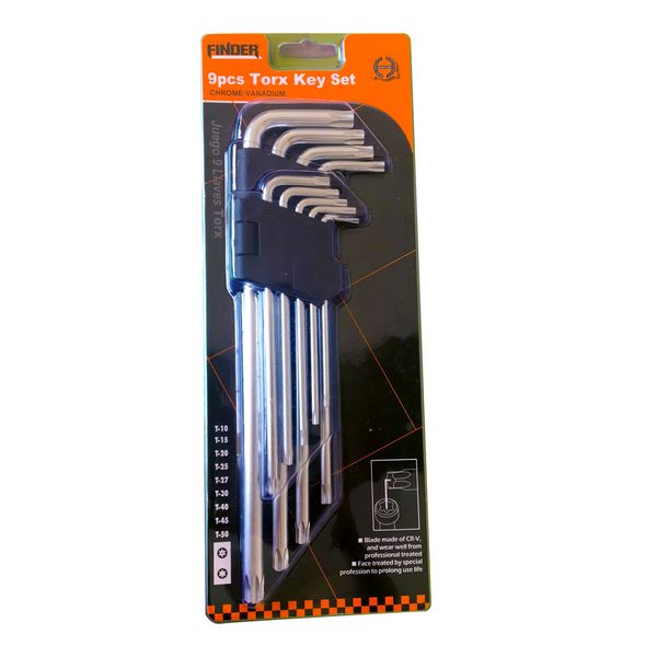 Finder 9 Piece Torx Key Tool Set (Extra Long)