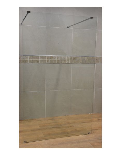 Finestra Prism Shower Screen Silver Clear 1200 x 2000 x 8mm