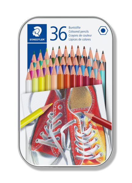 STAEDTLER Coloured pencil - 36ct metal tin