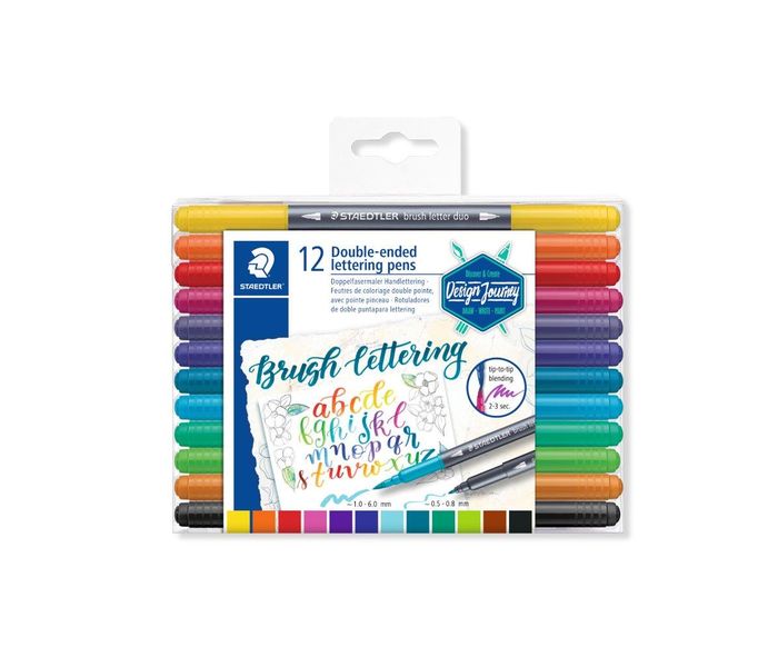 STAEDTLER Double-ended lettering pen, box of 12