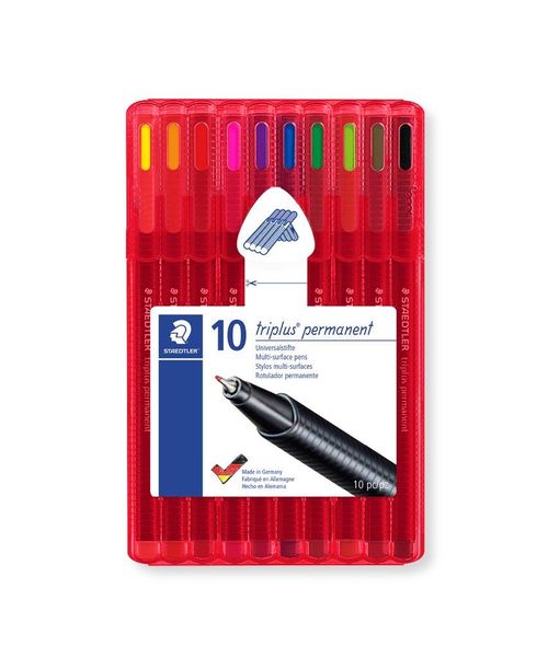 Staedtler Triplus Permanent multi-surface pen in Staedtler box
