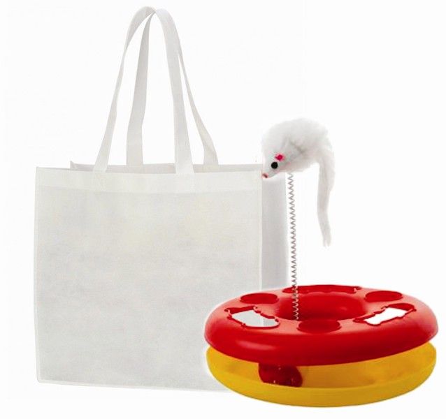 Cat Ball Chaser with Mouse and Shopper Bag
