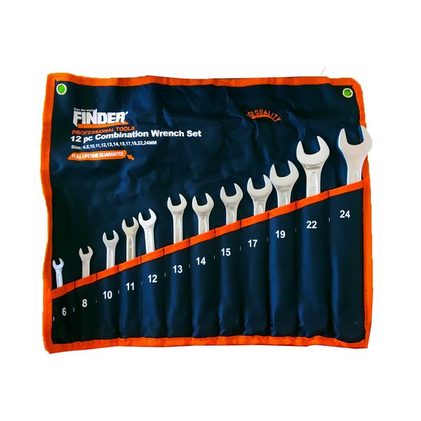 Finder 12 Piece Combination Wrench Set Matt Finish (6-24mm) Tool Set