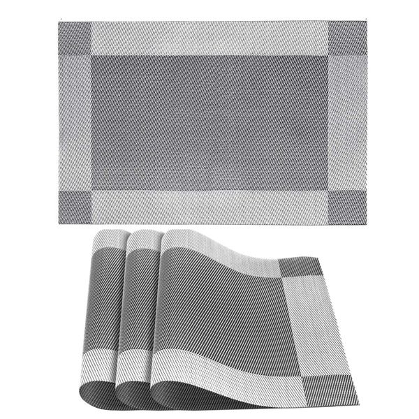 4 Piece Heat-Resistant Washable PVC Placemats Table Mats - Beige
