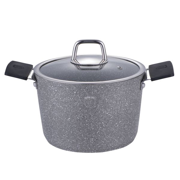 Berlinger Haus 24cm Marble Coating Stock Pot with Lid - Stone Touch Line