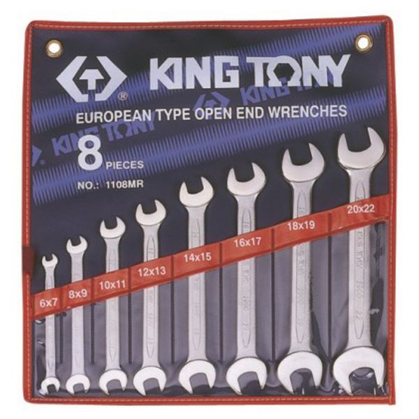 King Tony Spanner Set Double Open 6-22mm 8 Pieces