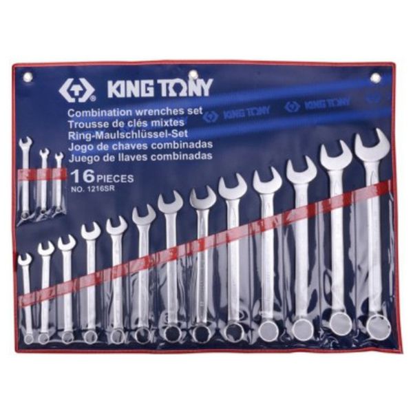 King Tony Combination Spanner Set 1/4"-1.1/4" 16 Pieces