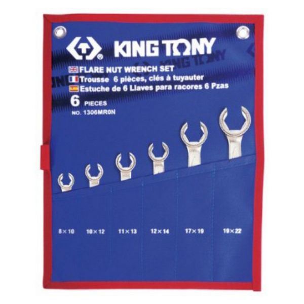 King Tony Flare Nut Spanner Set 8-22mm 6 Pieces