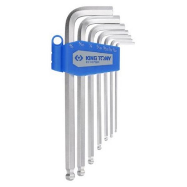 King Tony Allen Key Set 3/32"- 3/8" Long Ball Imperial 7 Pieces