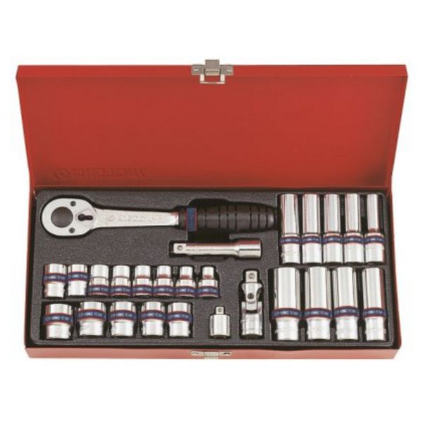 King Tony Socket Set 3/8"Dr Standard and Deep 7-19mm 26 Pieces