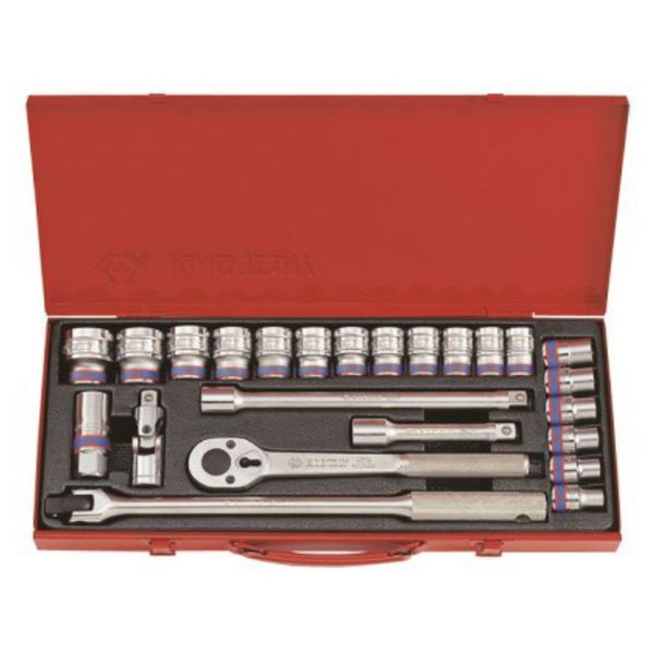 King Tony Socket Set 1/2"Dr 10-32mm 12 Point 24 Pieces