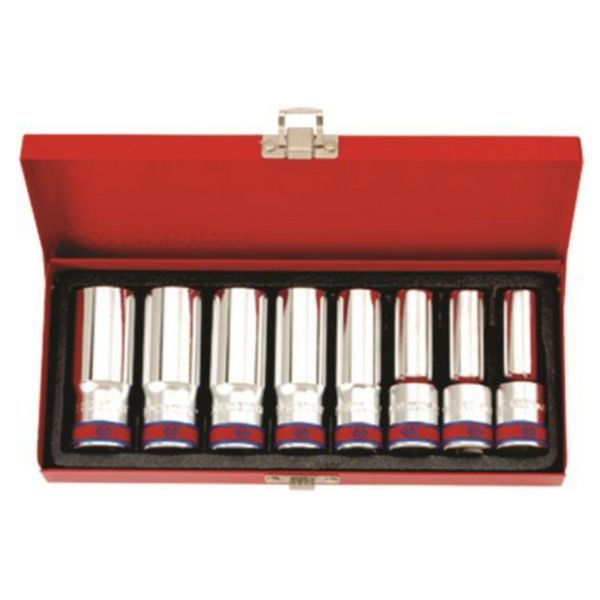 King Tony Socket Set 1/2"Dr Deep Imperial 8 Pieces