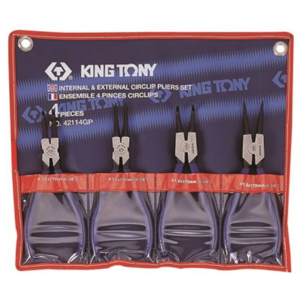 King Tony Circlip Pliers Set 4 Piece 180mm