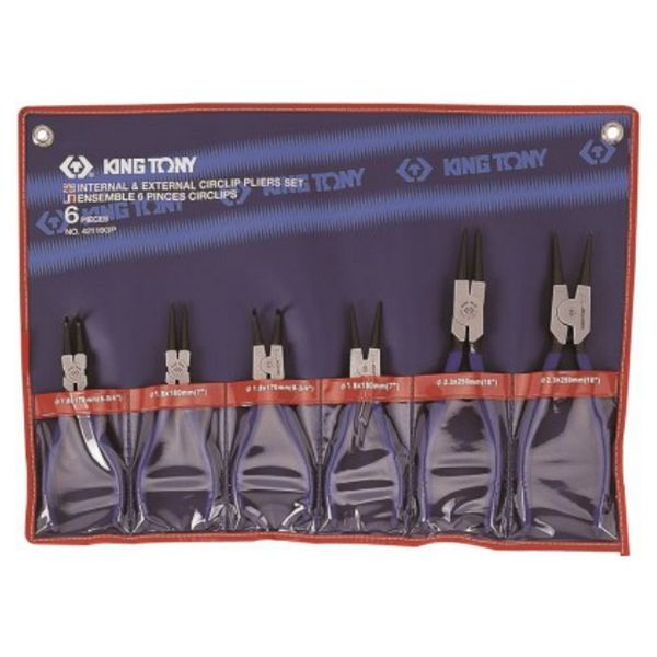 King Tony Circlip Pliers Set 6 Piece 180mm and 250mm
