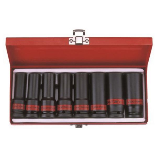 King Tony Deep Impact Socket Set 1/2"Dr 1/2"-15/16" Imperial 8 Pieces