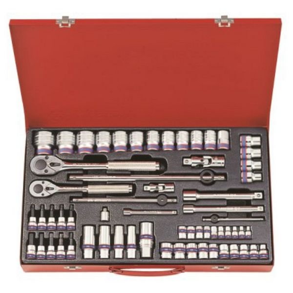 King Tony Combination Socket Set 1/4" 3/8" &amp; 1/2" 62 Pieces