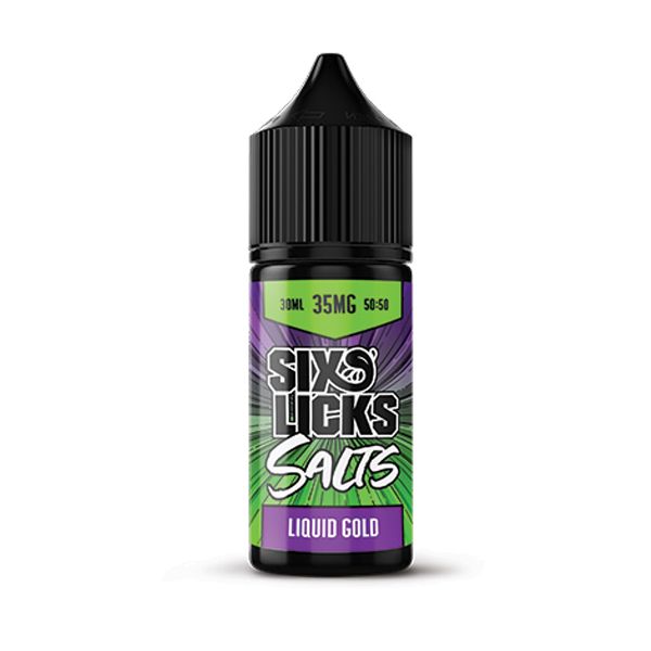 30ml Six Licks Liquid Gold Nic Salts E-liquid - 35mg