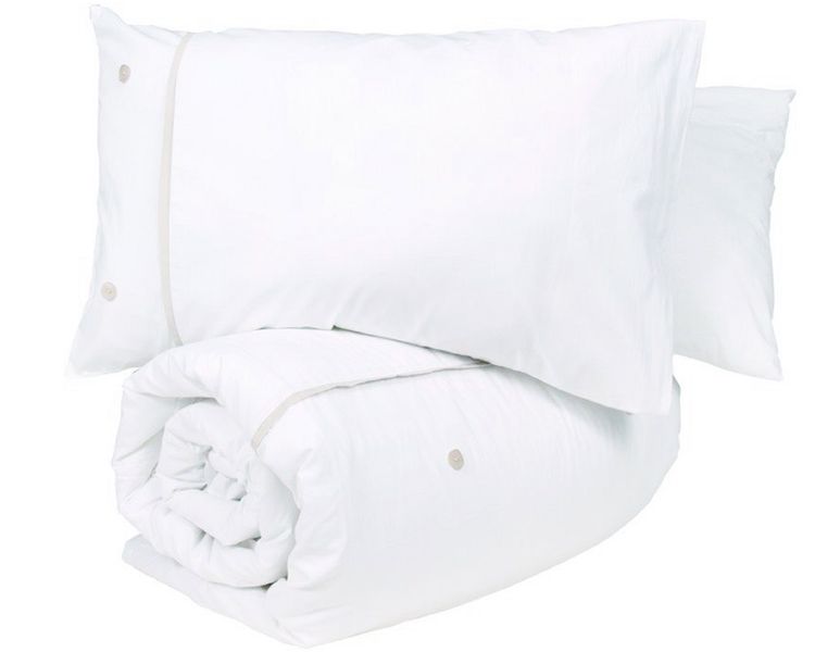 Essentials 100% Cotton 180TC Buttons Pleated Duvet Set - White