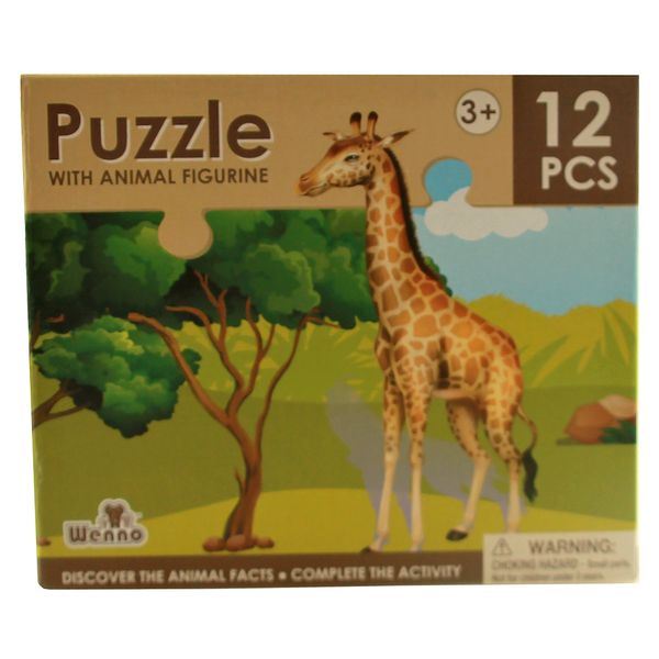 National Geographic 12-Piece Giraffe Puzzle &amp; Figurine