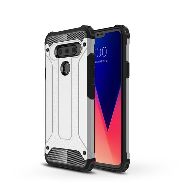 Shockproof Armor Case for For LG V40 ThinQ Silver