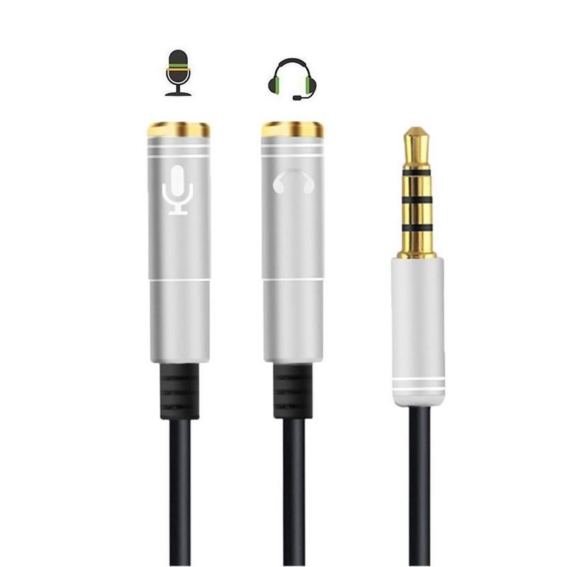 Premium 3.5MM Audio Y Splitter Cable With Separate Audio/Mic Plugs