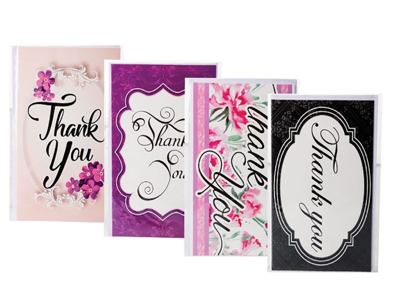 Bulk Pack X 4 Thank You Card &amp; Envelope