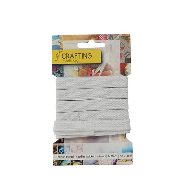 Bulk Pack X 6 White Elastic 10mmx200m Carded
