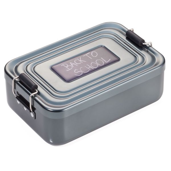 Troika Lunchbox with Clip-Lock Back To School - Aluminium