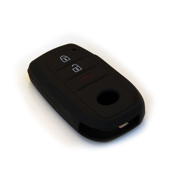 Silicone Car Key Protector - Toyota SUV 3 Button Keyless Entry - Black