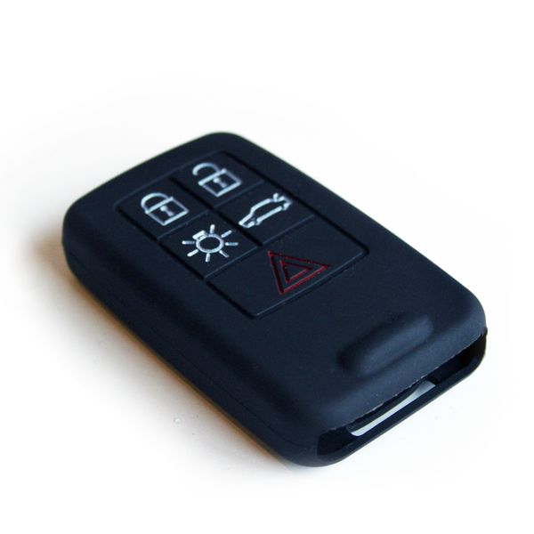Silicone Car Key Protector - Volvo 5 Button Keyless Entry - Black