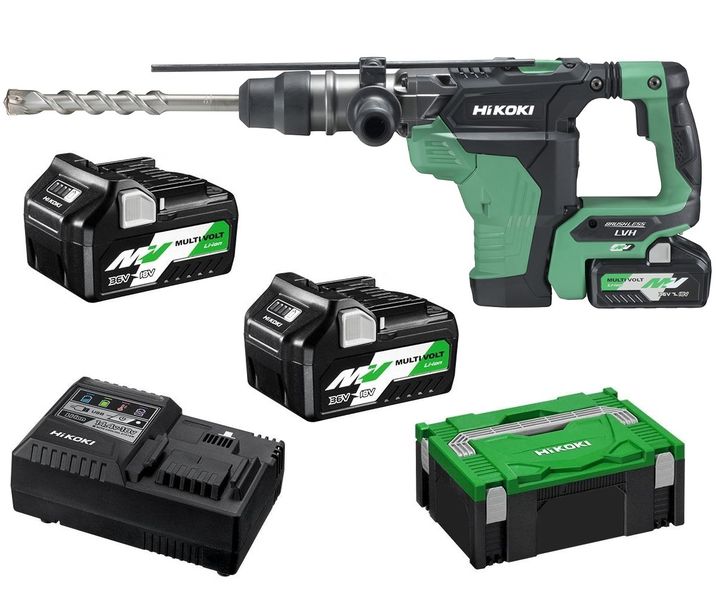HIKOKI - Cordless SDS-Max Rotary Hammer - 36V (Incl 2xBatteries 1xCharger)