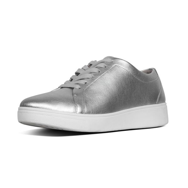FitFlop Rally Leather Sneaker Sliver
