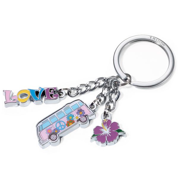 TROIKA Keyring with 3 Charms VW CALIFORNIA T1 COMBI