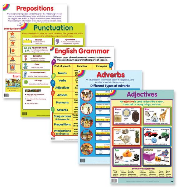 Educat wall chart 5 pack English grammer