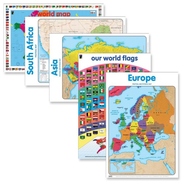 Educat wall chart 5 pack "Geography Know your World