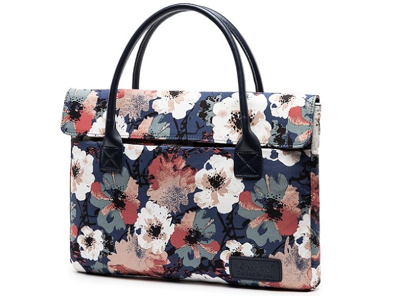 Waterproof Floral Canvas Laptop Bag image
