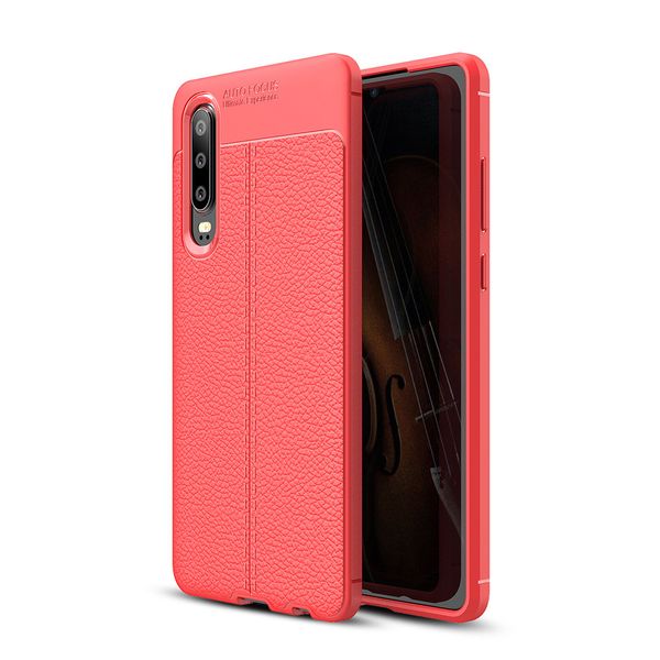 Ventilation Armor Rubber Gel Back Case compatible with Huawei P30 Red
