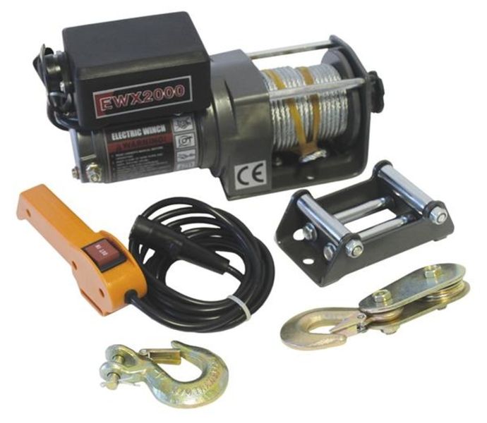 Runva 12 Volt Electric Winch - 2000 Pound (907 kg) - with Solenoid Pack