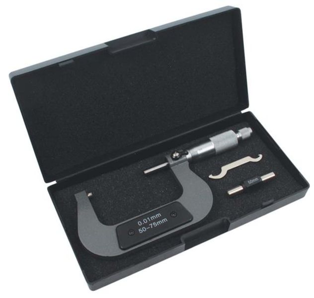 50 to 75mm All Metal Micrometer in Plastic Case